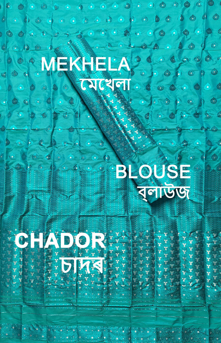 Colouring Jari Mix Set Mekhela Sador