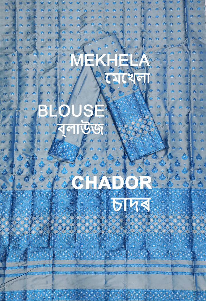 Colouring Jari Mix Set Mekhela Sador