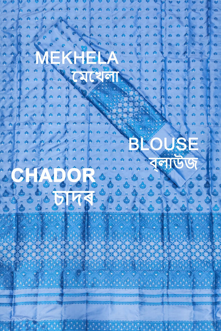 Colouring Jari Mix Set Mekhela Sador