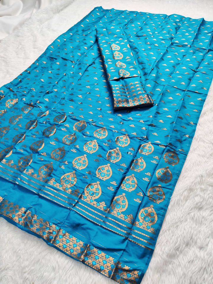 Copper Jari Mix Pat* Mekhela Sador