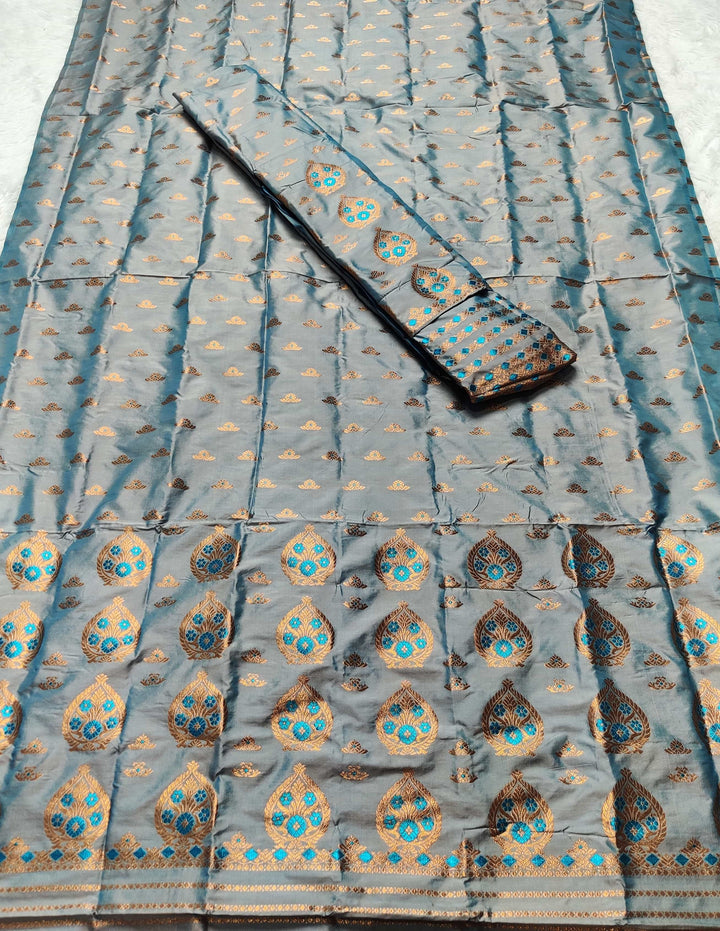 Copper Jari Mix Pat* Mekhela Sador