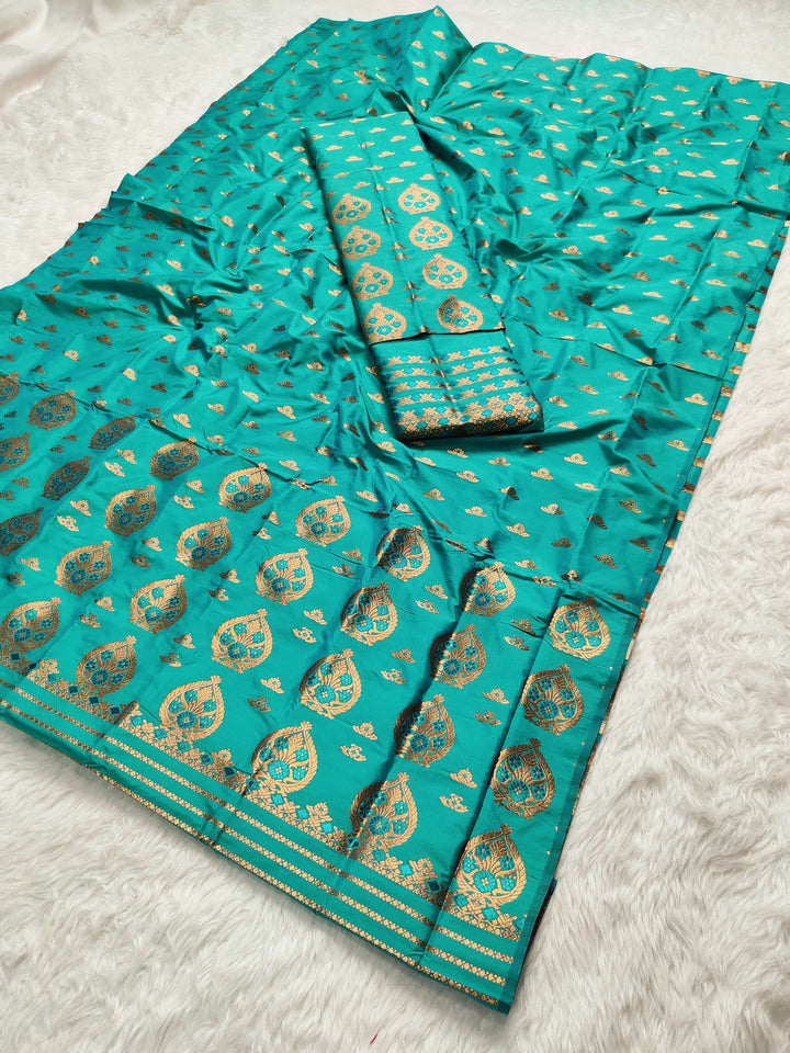 Copper Jari Mix Pat* Mekhela Sador