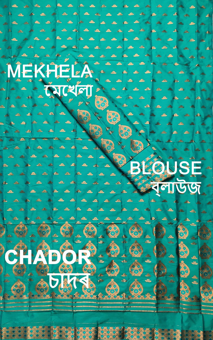 Copper Jari Mix Pat* Mekhela Sador