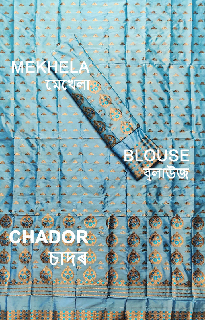 Copper Jari Mix Pat* Mekhela Sador
