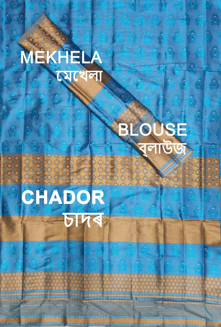 Colouring Jari Bedsheet Mix Set Mekhela Sador