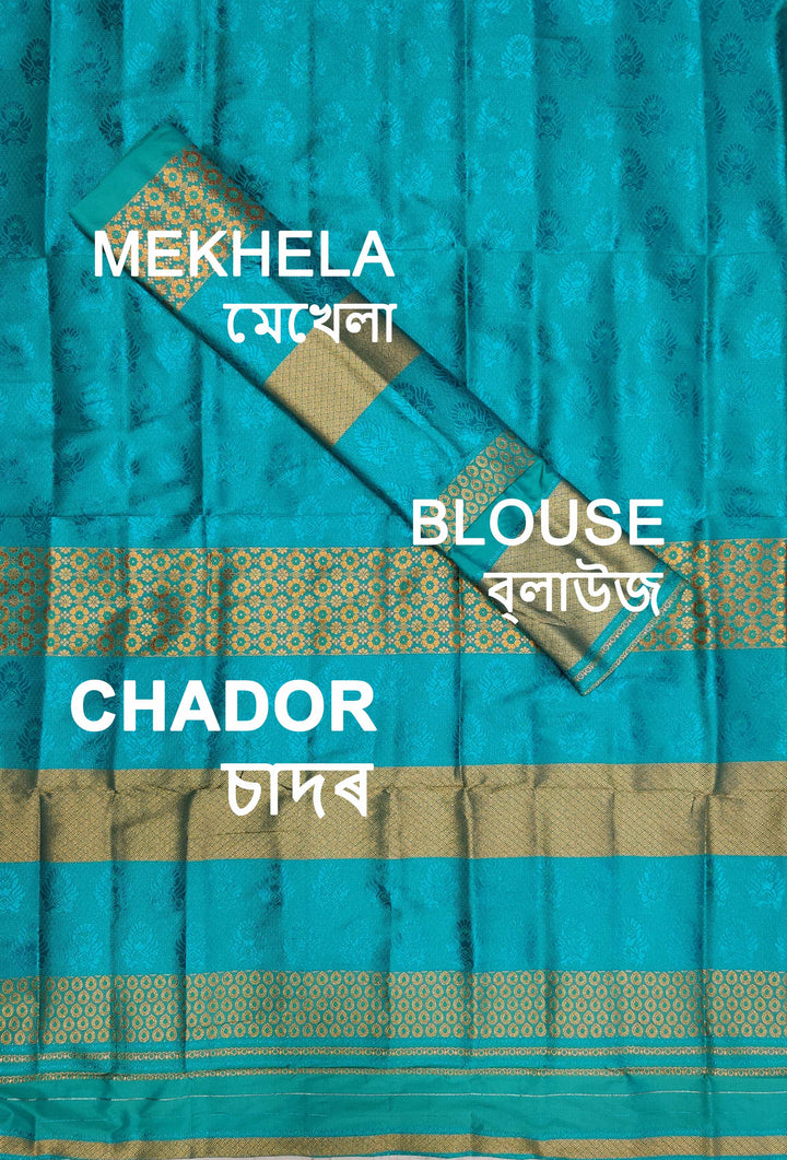 Colouring Jari Bedsheet Mix Set Mekhela Sador