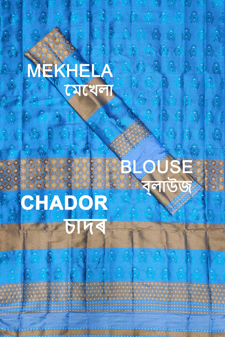 Colouring Jari Bedsheet Mix Set Mekhela Sador