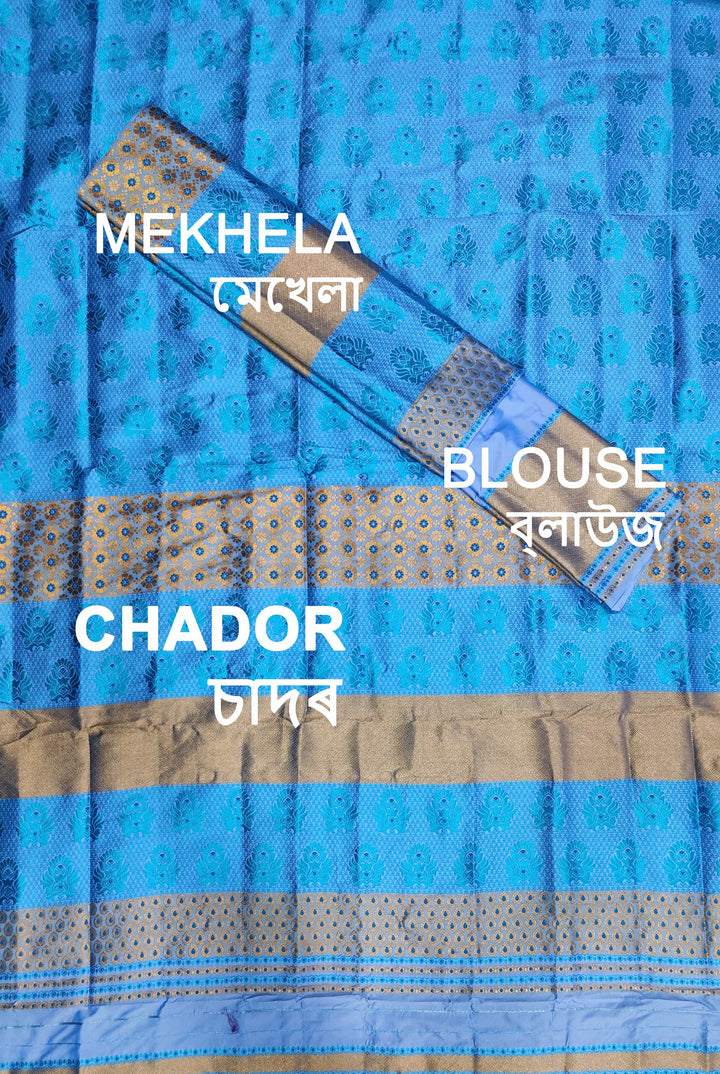 Colouring Jari Bedsheet Mix Set Mekhela Sador