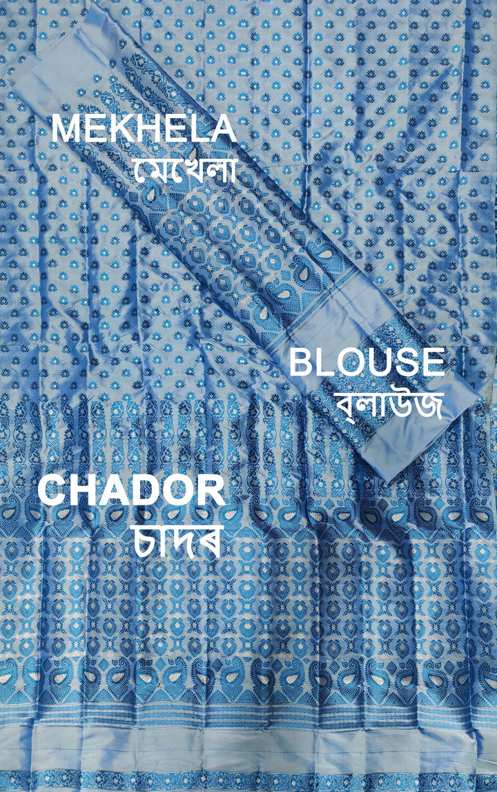 Colouring Jari Mix Set Mekhela Sador