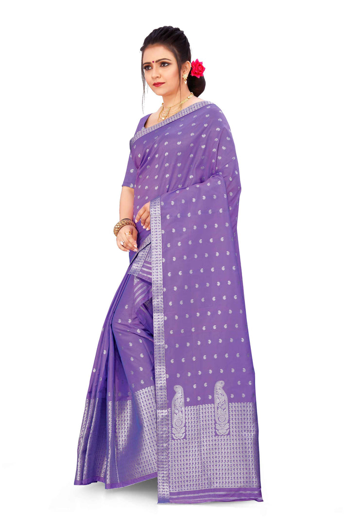 Silver Guna Poly Set Mekhela Sador