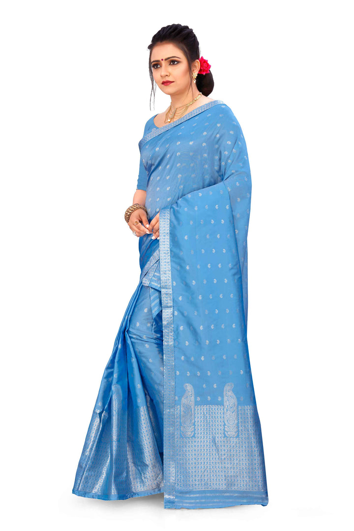 Silver Guna Poly Set Mekhela Sador