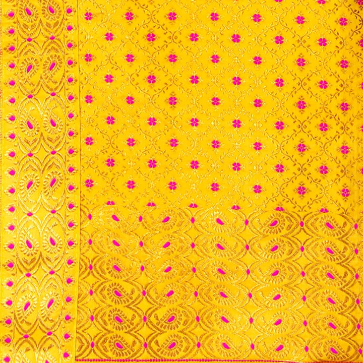 Gold Jari All Over Mix Set Mekhela Sador - Contrast Blouse
