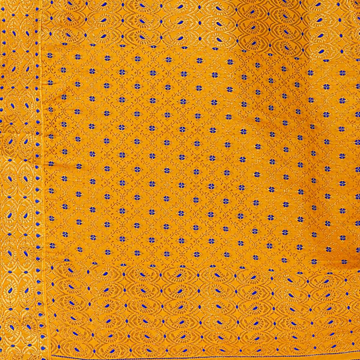 Gold Jari All Over Mix Set Mekhela Sador - Contrast Blouse
