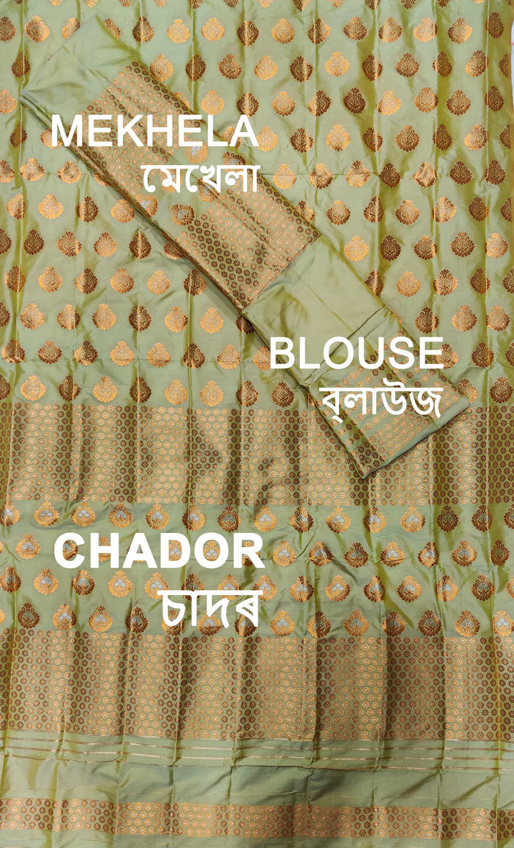 তামা (Copper) গুনা মিক্স ছেট মেখলা চাদৰ 
