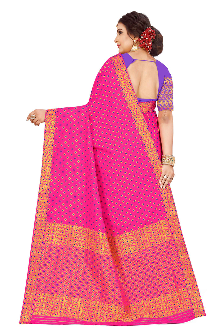 Gold Jari All Over Mix Set Mekhela Sador - Contrast Blouse