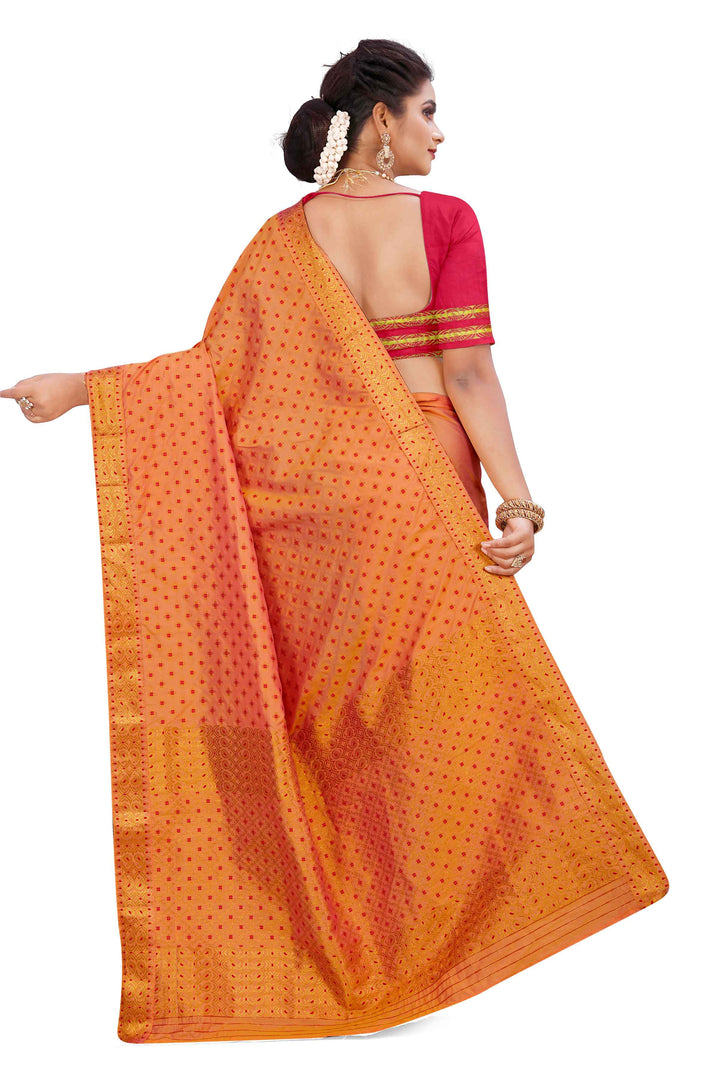 Gold Jari All Over Mix Set Mekhela Sador - Contrast Blouse
