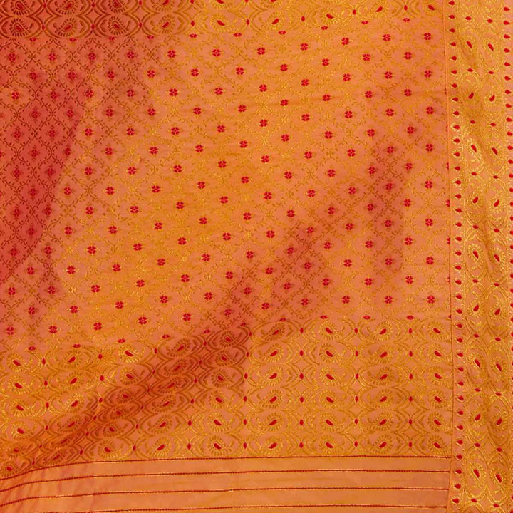 Gold Jari All Over Mix Set Mekhela Sador - Contrast Blouse
