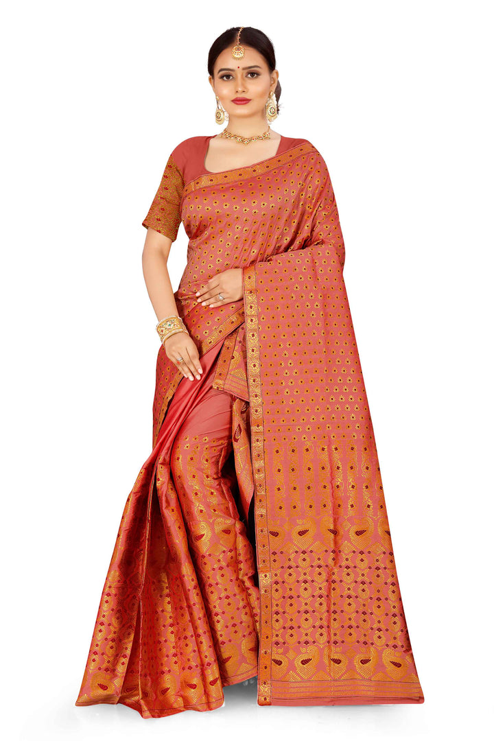 সোণ (Gold) গুনা মিক্স ছেট মেখলা চাদৰ 