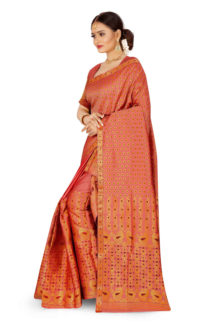 সোণ (Gold) গুনা মিক্স ছেট মেখলা চাদৰ 