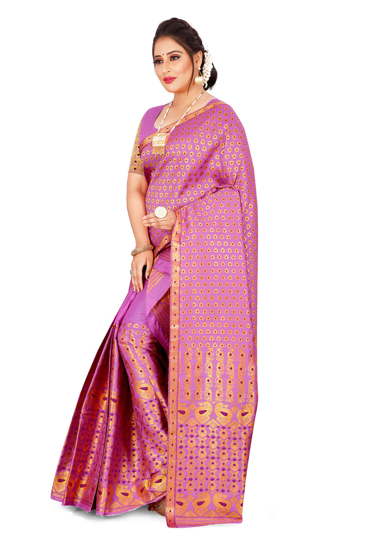 সোণ (Gold) গুনা মিক্স ছেট মেখলা চাদৰ 