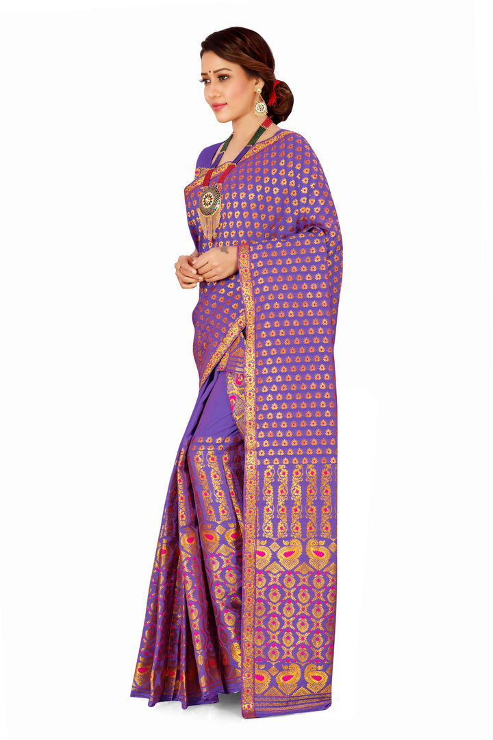 সোণ (Gold) গুনা মিক্স ছেট মেখলা চাদৰ 