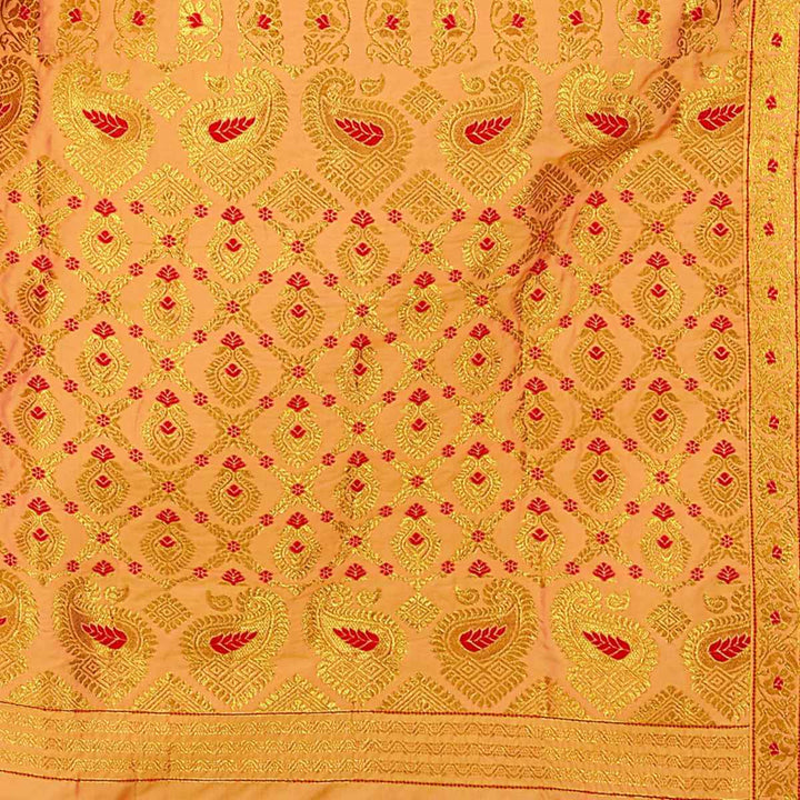 সোণ (Gold) গুনা মিক্স ছেট মেখলা চাদৰ 