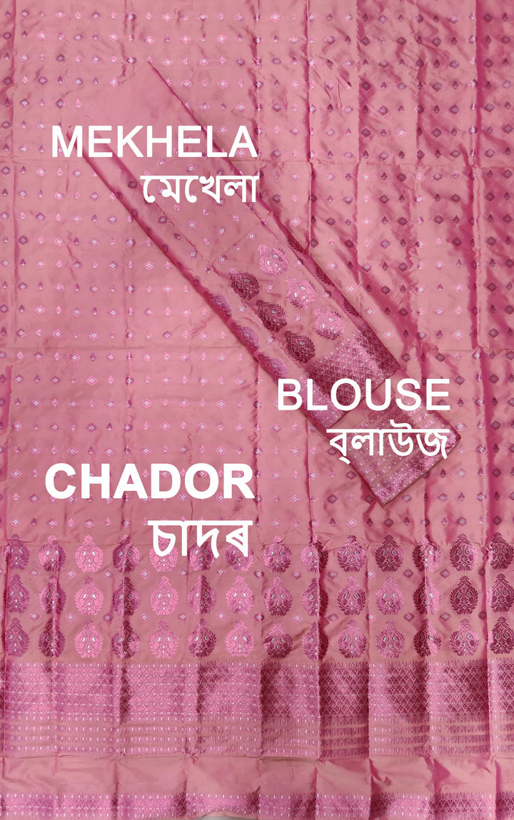 ৰং কৰা গুনা মিক্স ছেট মেখলা চাদৰ