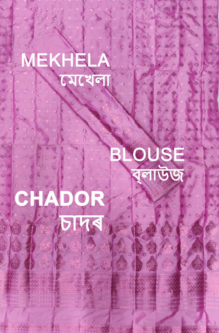 ৰং কৰা গুনা মিক্স ছেট মেখলা চাদৰ
