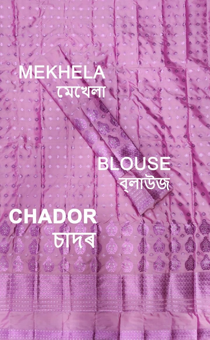 ৰং কৰা গুনা মিক্স ছেট মেখলা চাদৰ