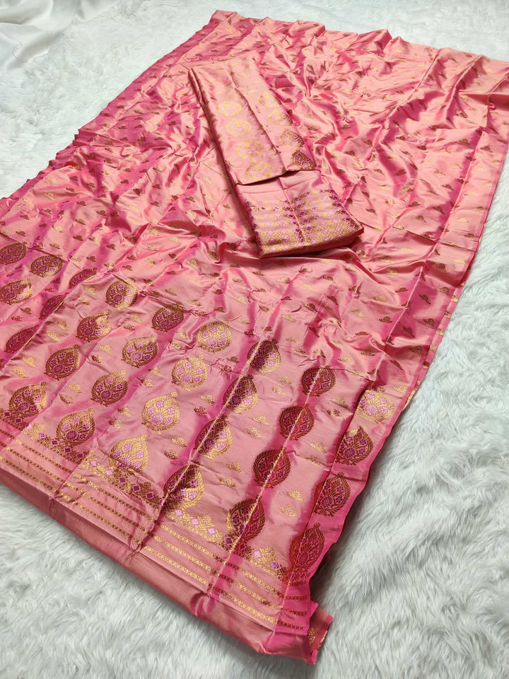 Copper Jari Mix Pat* Mekhela Sador
