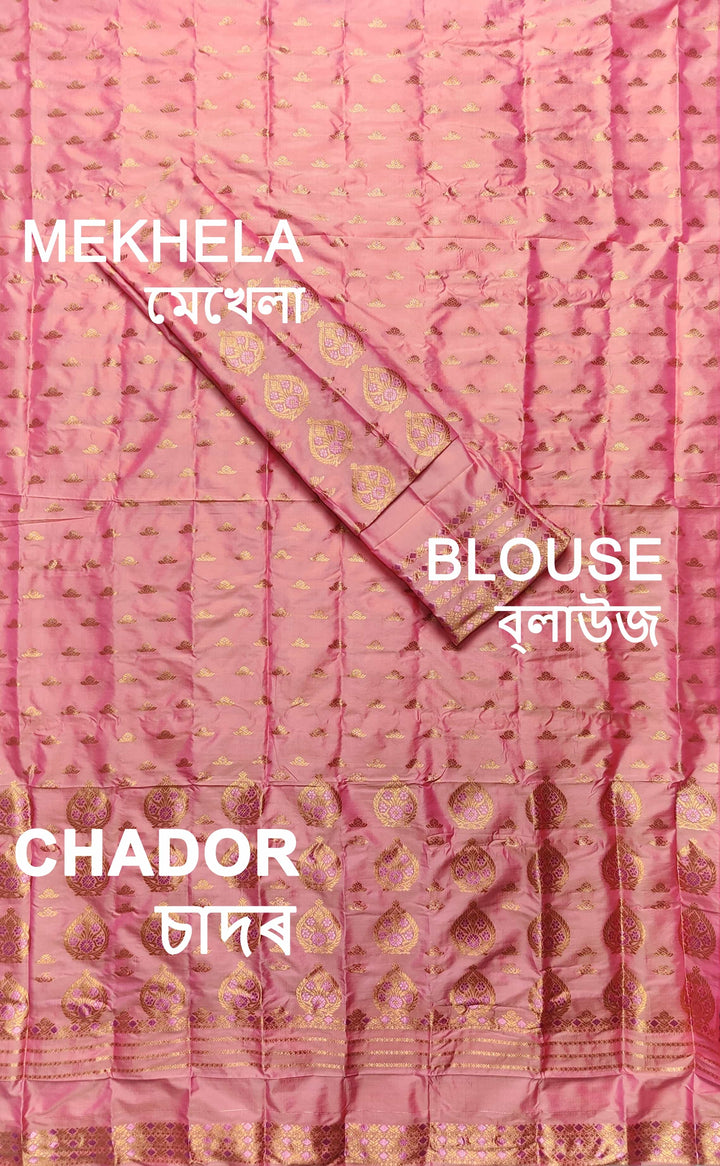 Copper Jari Mix Pat* Mekhela Sador