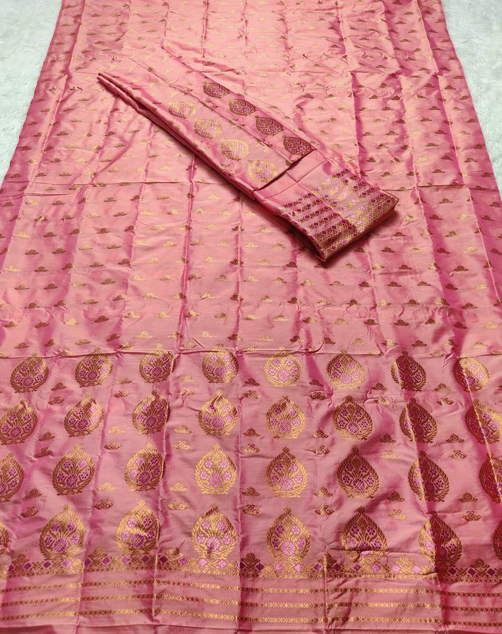 Copper Jari Mix Pat* Mekhela Sador