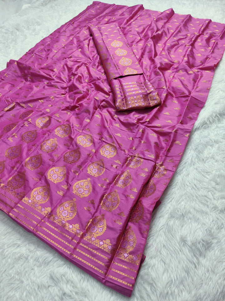 Copper Jari Mix Pat* Mekhela Sador
