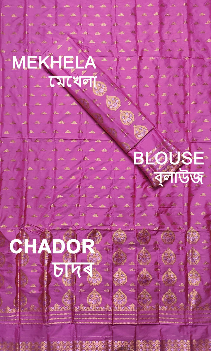 Copper Jari Mix Pat* Mekhela Sador