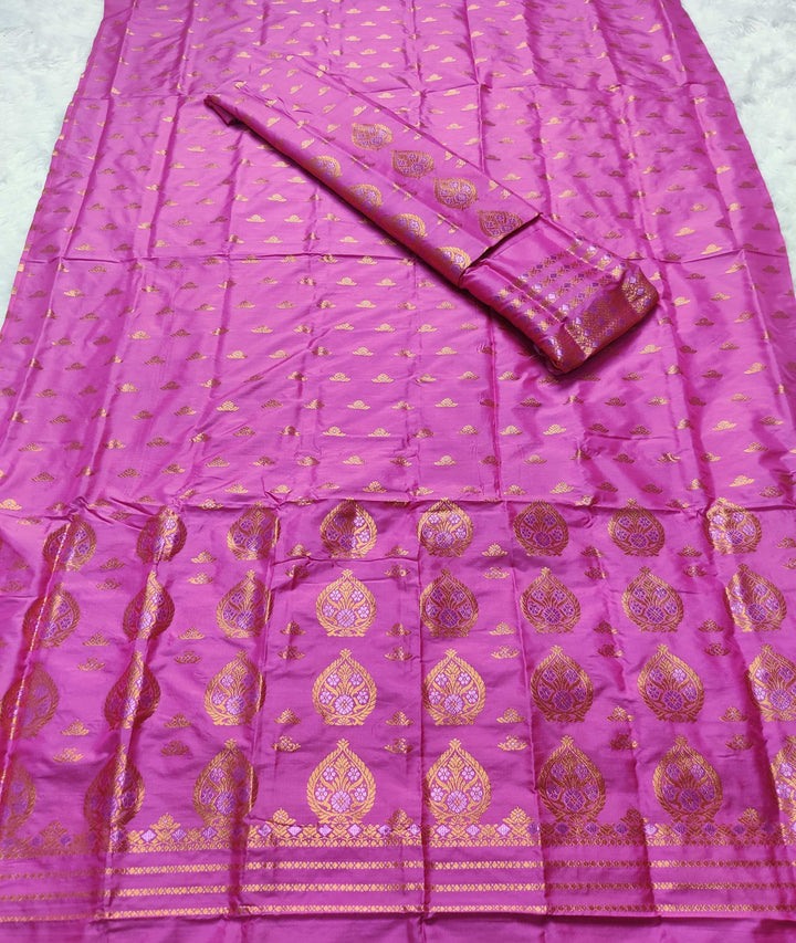 Copper Jari Mix Pat* Mekhela Sador