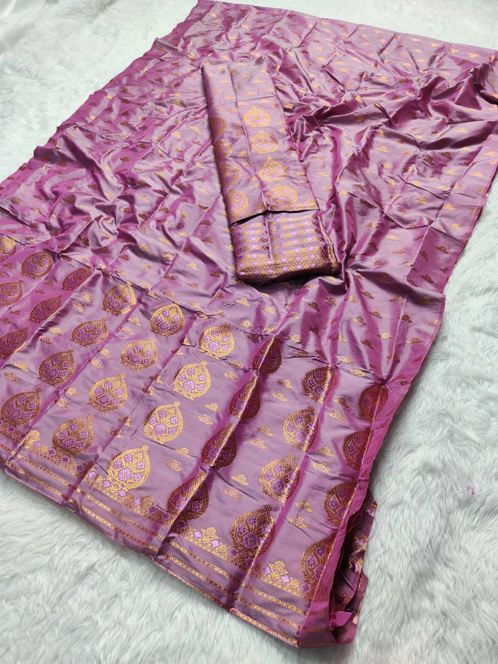 Copper Jari Mix Pat* Mekhela Sador