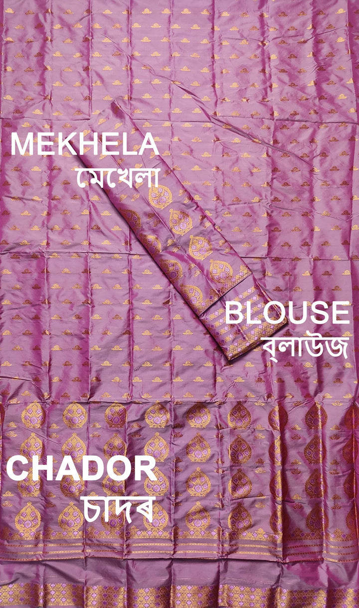 Copper Jari Mix Pat* Mekhela Sador