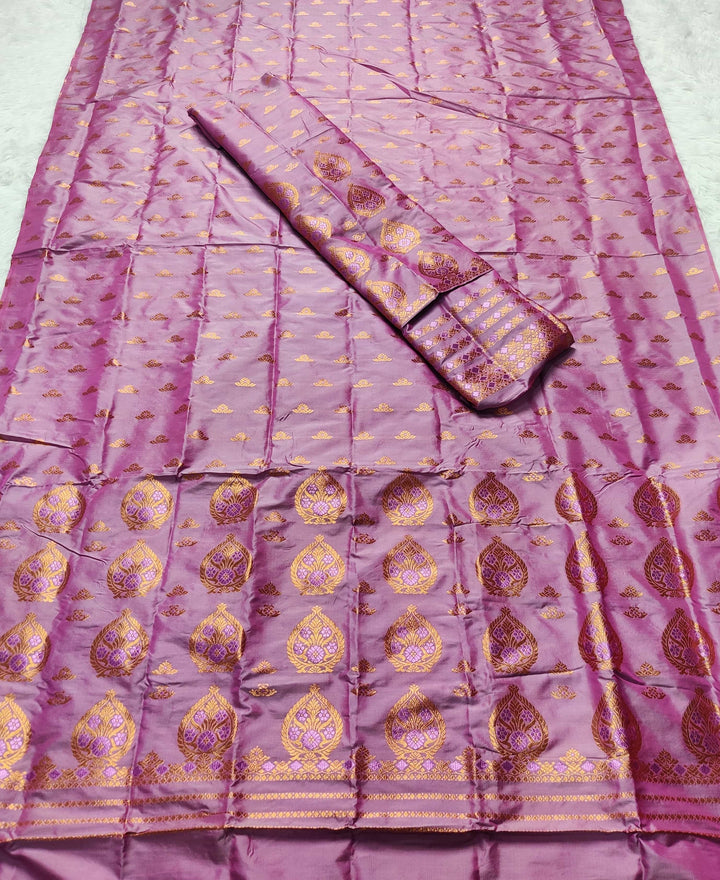 Copper Jari Mix Pat* Mekhela Sador