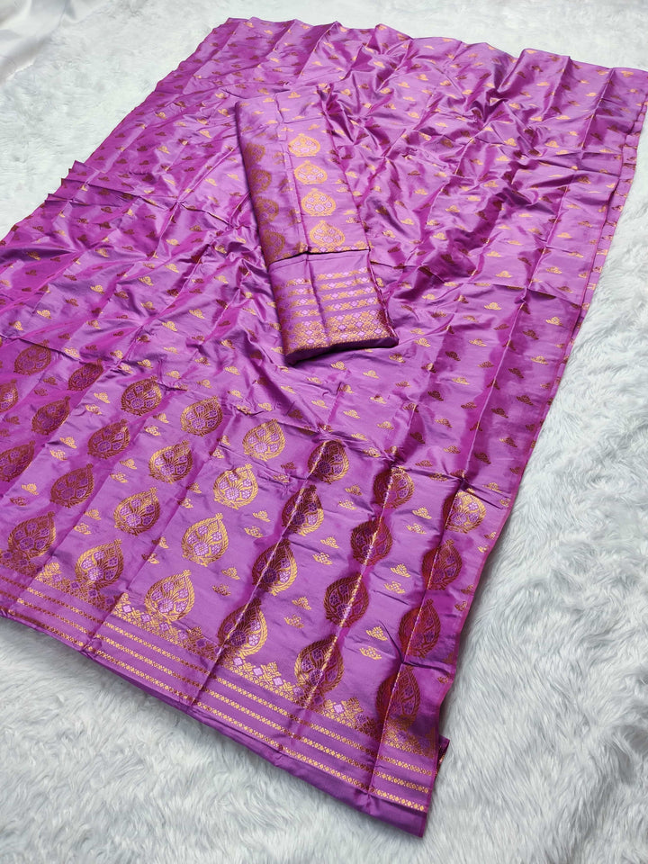 Copper Jari Mix Pat* Mekhela Sador