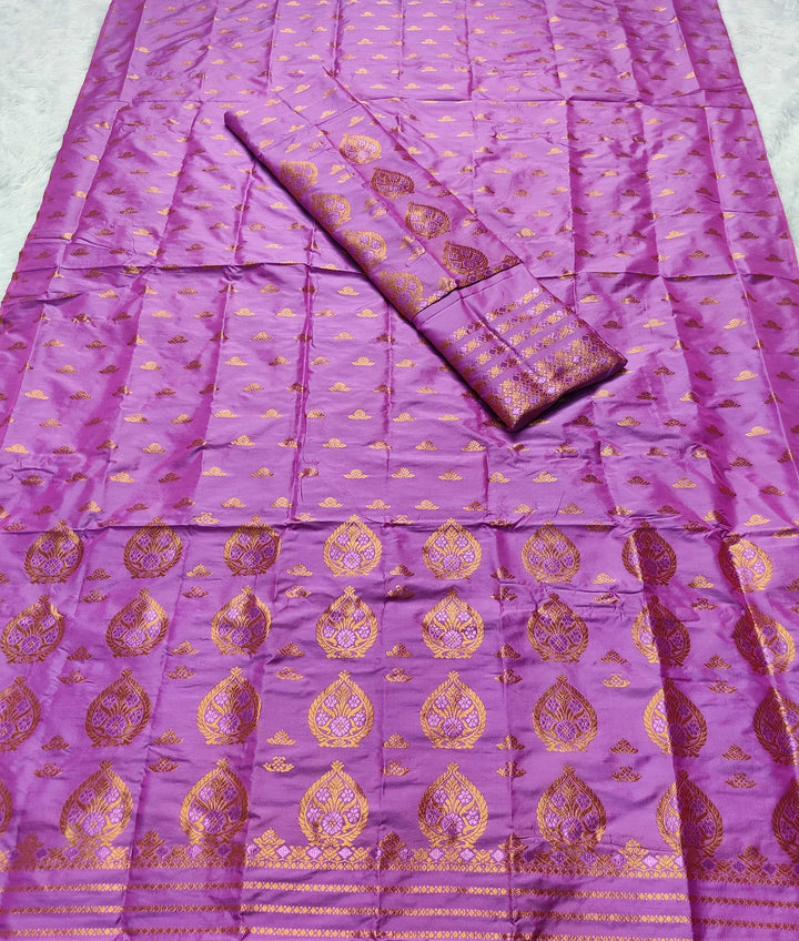 Copper Jari Mix Pat* Mekhela Sador