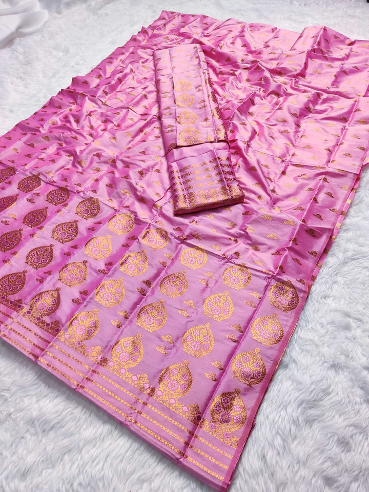 Copper Jari Mix Pat* Mekhela Sador