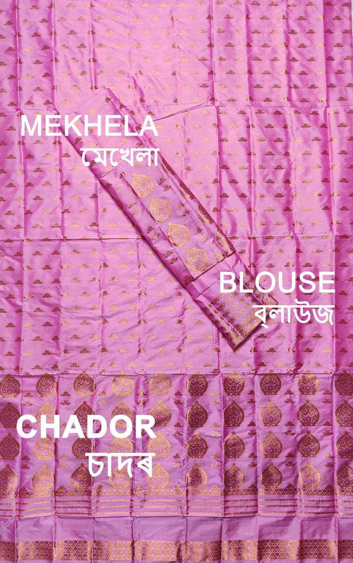 Copper Jari Mix Pat* Mekhela Sador