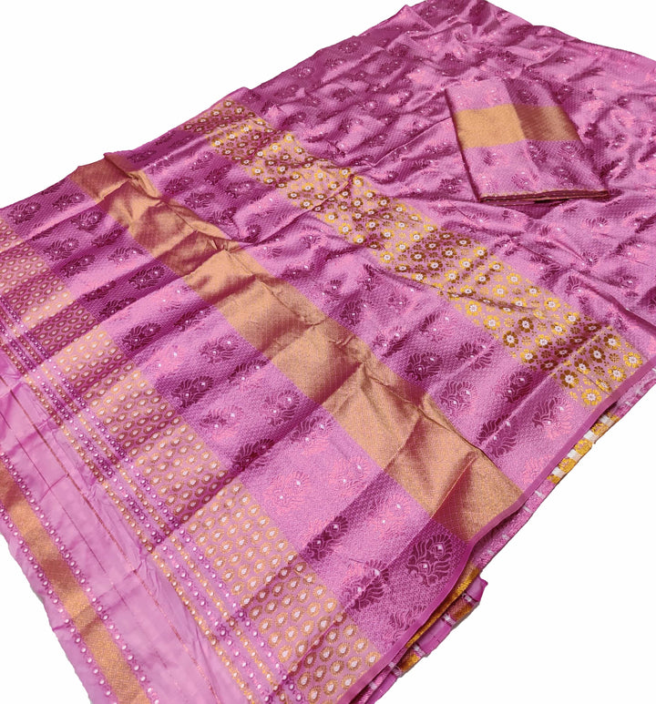 Colouring Jari Bedsheet Mix Set Mekhela Sador