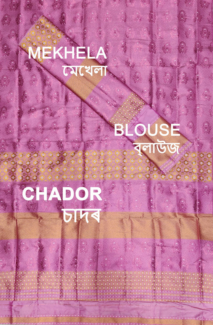 Colouring Jari Bedsheet Mix Set Mekhela Sador