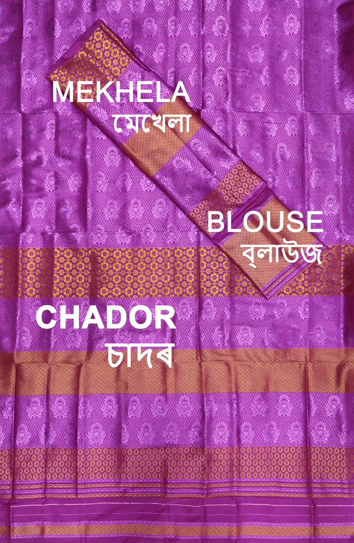 Colouring Jari Bedsheet Mix Set Mekhela Sador