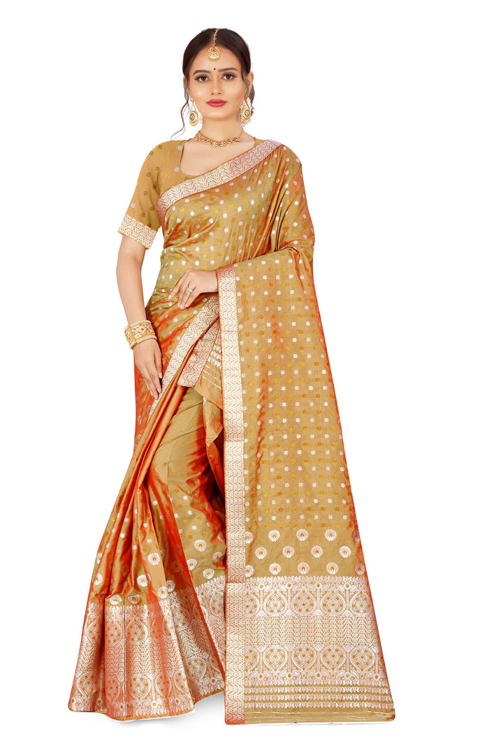 Gold-Silver Jari Mix Set Mekhela Sador