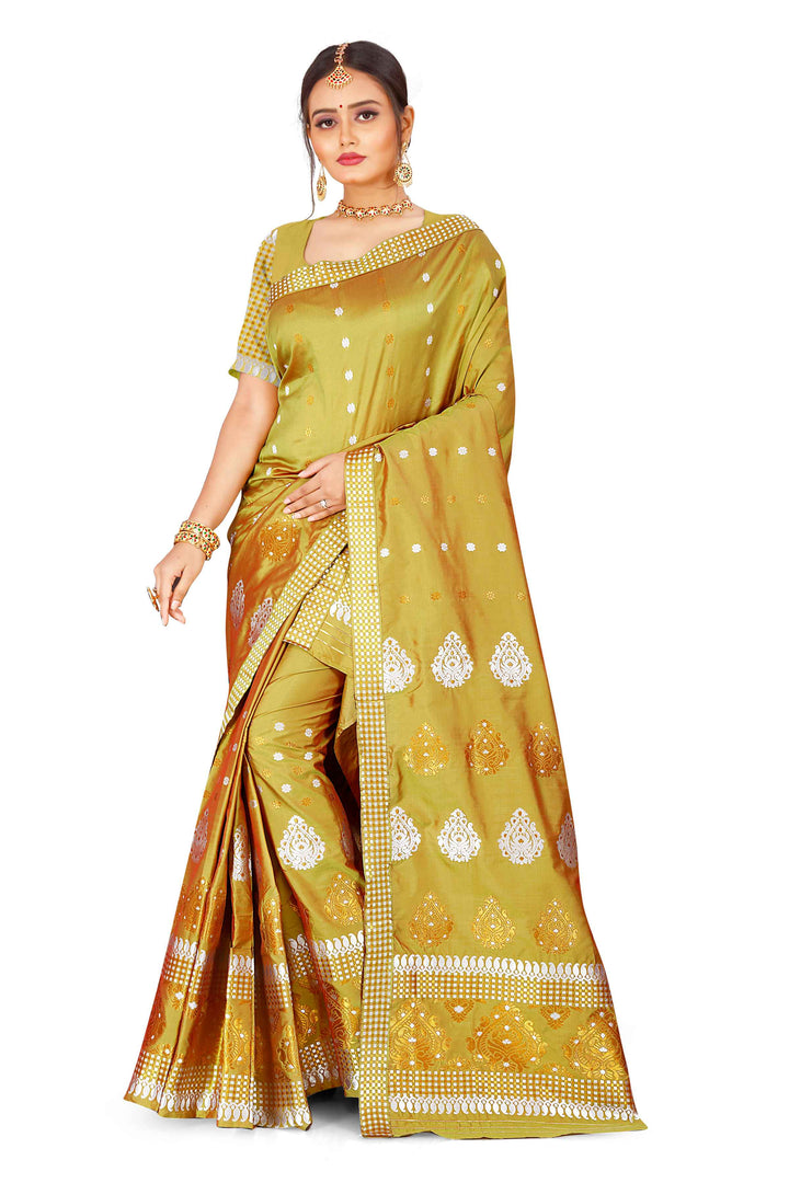 Gold-Silver Jari Mix Set Mekhela Sador