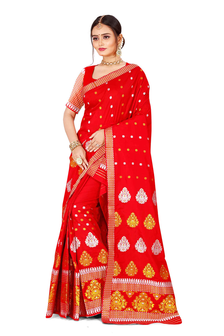 Gold-Silver Jari Mix Set Mekhela Sador