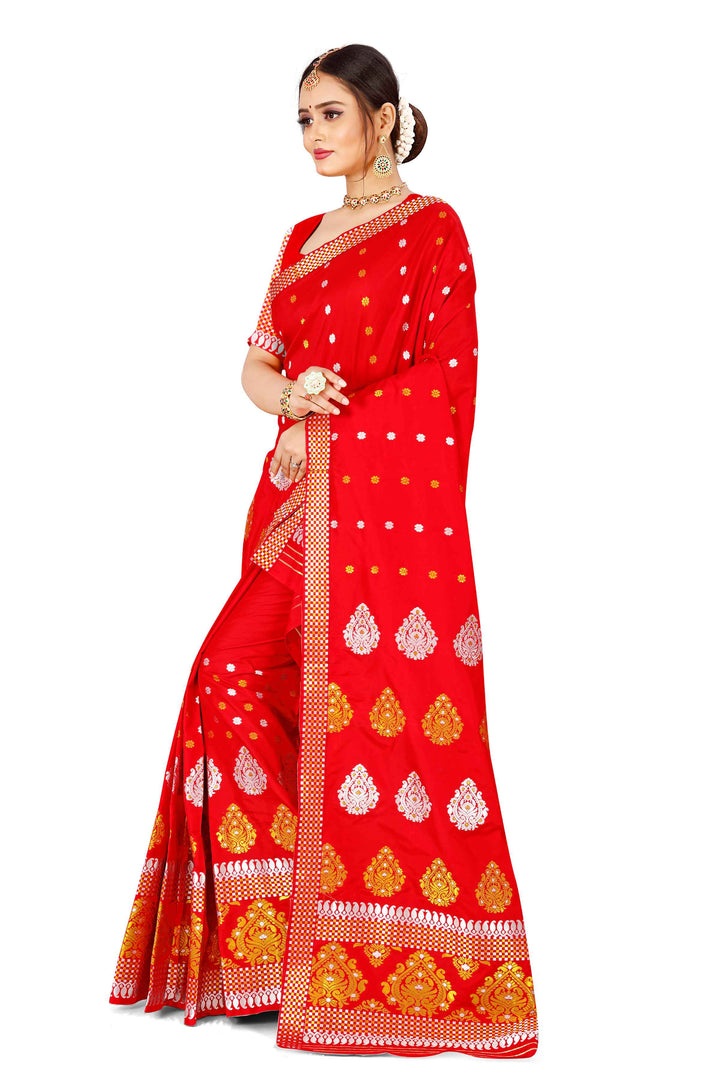 Gold-Silver Jari Mix Set Mekhela Sador