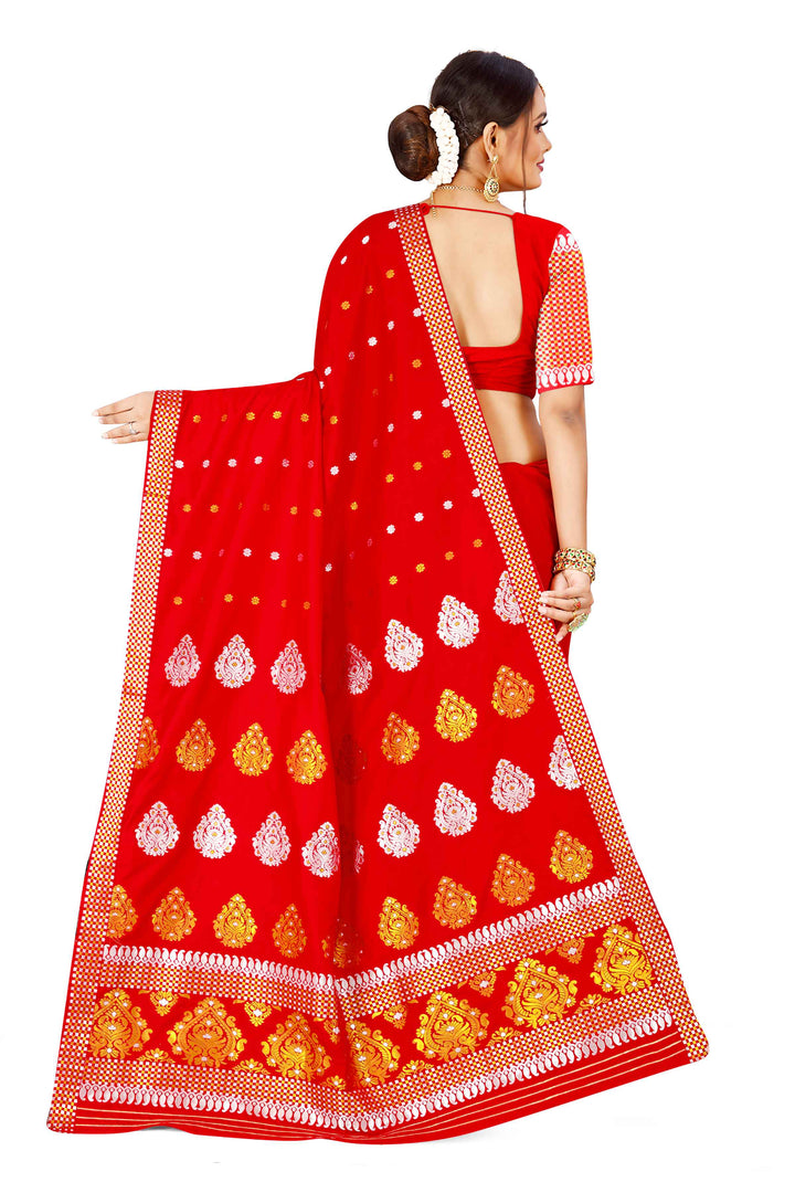 Gold-Silver Jari Mix Set Mekhela Sador